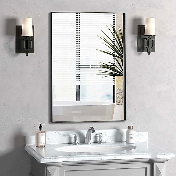 Loevschall Wandspiegel »Rechteckige Spiegel mit schwarzem Alurahmen, wendba günstig online kaufen