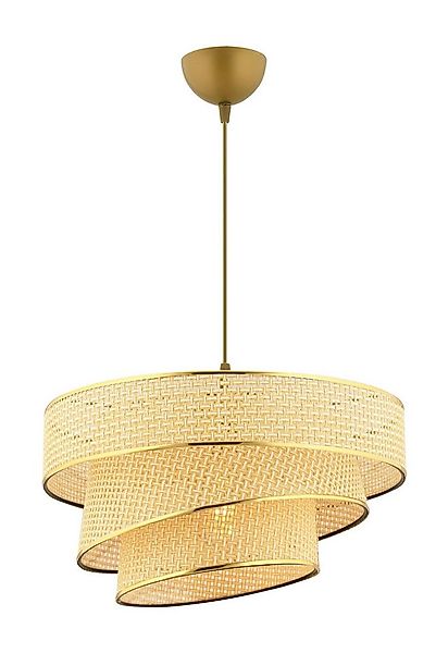 Opviq Pendelleuchte, ohne Leuchtmittel, Textilschirm in Rattanoptik günstig online kaufen