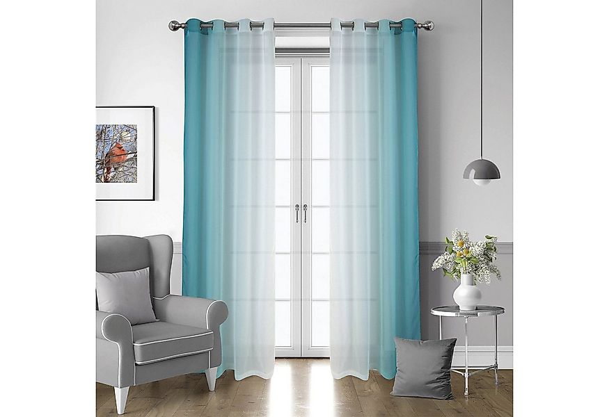 BYSURE Gardine (2 St), Ösen, halbtransparent, Voile, Vorhänge mit Farbverla günstig online kaufen