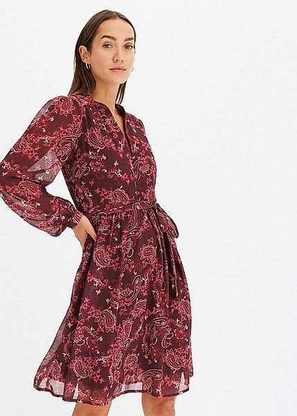 bonprix Chiffonkleid für stilvollen Auftritt, aus Polyester, ausgestellte P günstig online kaufen