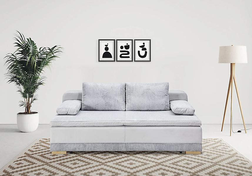 Home affaire Schlafsofa "Ben" mit Boxspringaufbau, Bettfunktion & Bettkaste günstig online kaufen