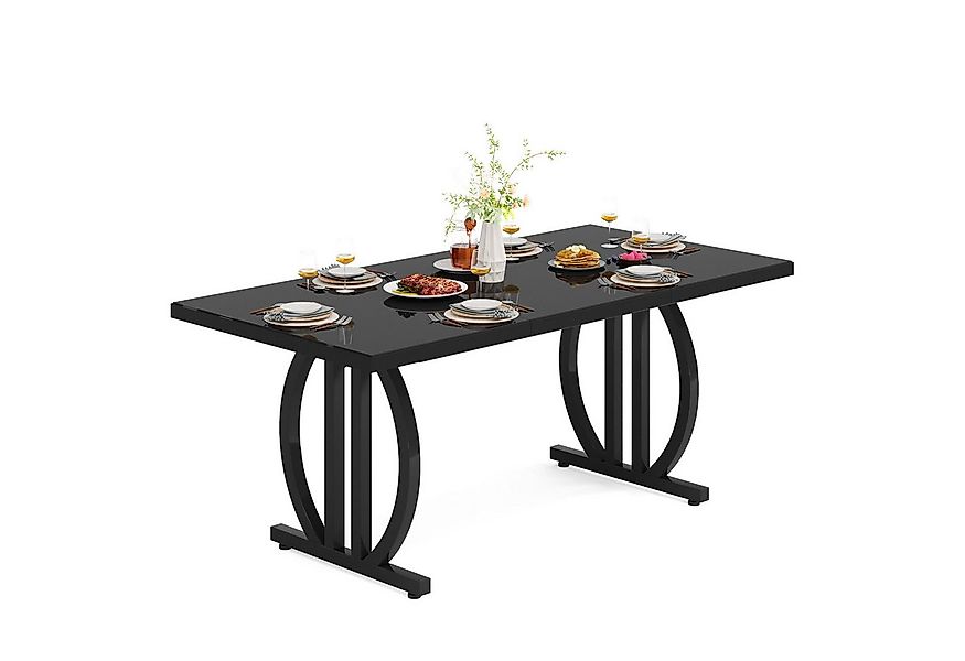 Tribesigns Esstisch 160x80 cm Esszimmertisch mit schwerem Metallrahmen für günstig online kaufen