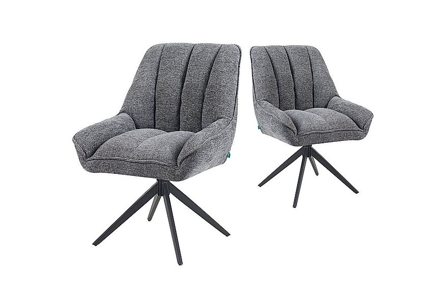 DUBI Möbel Polsterstuhl Mika-Zoe 2er-Set, Federkern, pulverbeschichtet, 360 günstig online kaufen