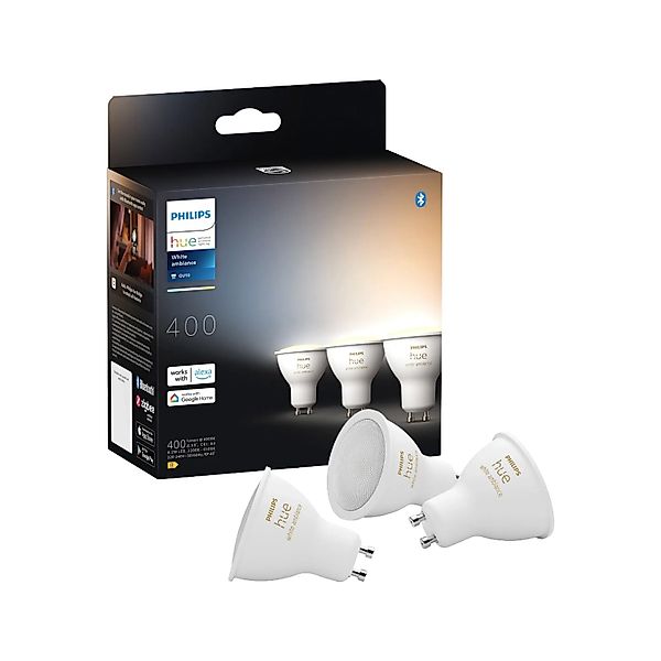Philips Hue Leuchtmittel GU10 White Ambiance 400,m 4,2 W 3er Set günstig online kaufen