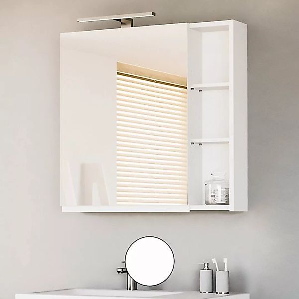 Planetmöbel Badezimmerspiegelschrank Spiegelschrank 70cm - Weiß günstig online kaufen