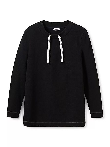 Sheego Sweatshirt "Große Größen", aus Waffelpiqué, Tunnelzug am Ausschnitt günstig online kaufen