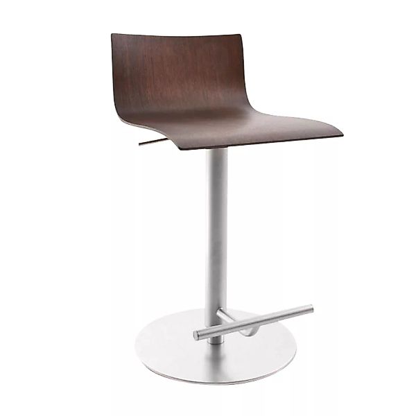 la palma - Thin S24 Barhocker Sitzfläche Eiche 54-79cm - eiche dunkel nussb günstig online kaufen