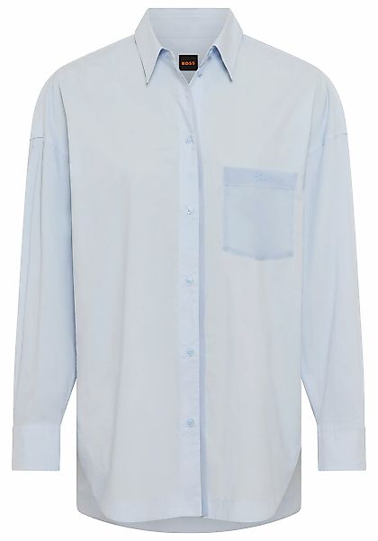 BOSS ORANGE Hemdbluse "Bonsta Premium Damenmode" Oversize Fit mit Logostick günstig online kaufen