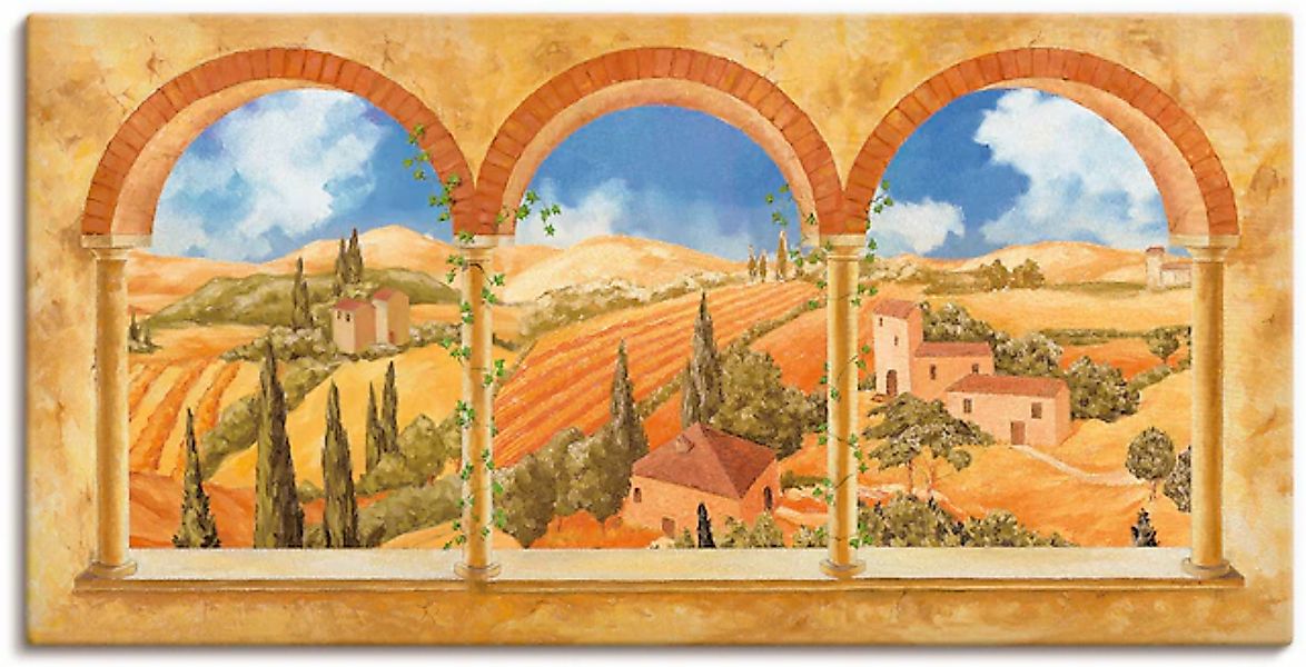 Artland Wandbild »Drei Torbögen mit Blick in die Toskana«, Fensterblick, (1 günstig online kaufen