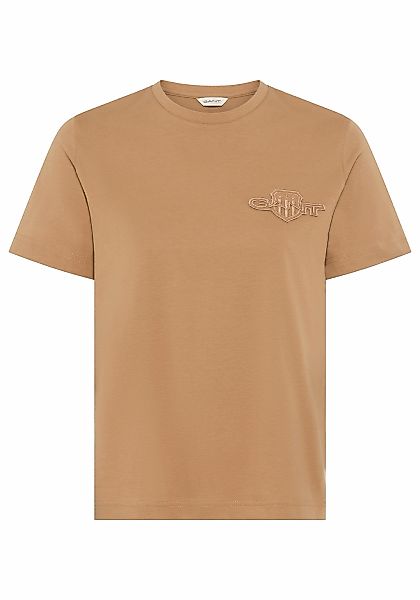 Gant T-Shirt "REG TONAL SHIELD SS T-SHIRT", Rundhals, Ton in Ton Stickerei günstig online kaufen