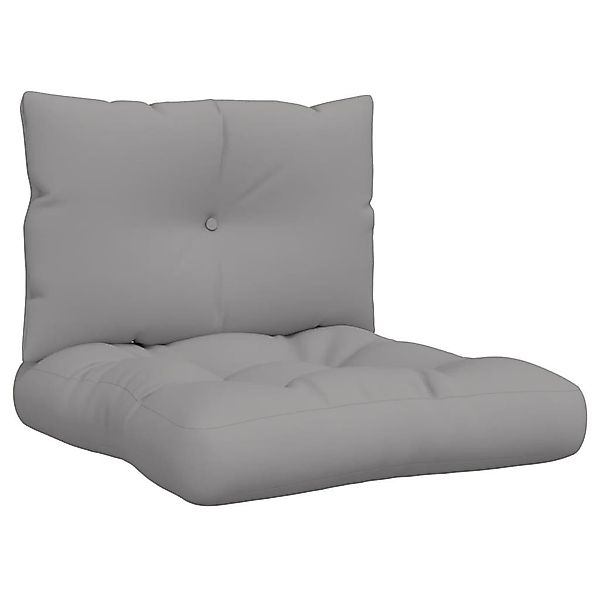 vidaXL Sitzauflage Palettenkissen 2-tlg. Grau Stoff, günstig online kaufen