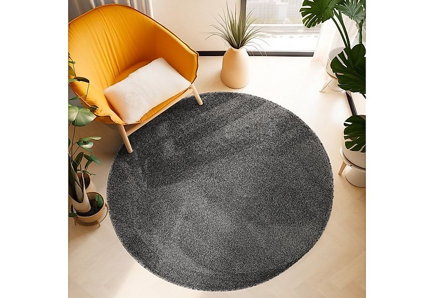 SIMPEX24 Teppich Unicolor - Einfarbig, Rund, Höhe: 11 mm, Einfarbig Kurzflo günstig online kaufen