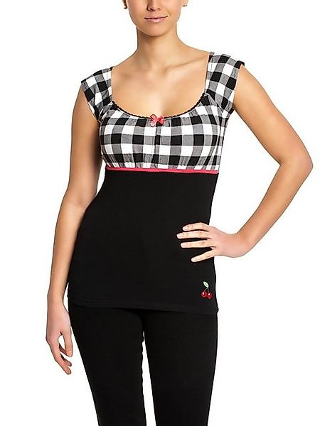 Pussy Deluxe Evie Plaid Damen T-Shirt schwarz/weiß günstig online kaufen