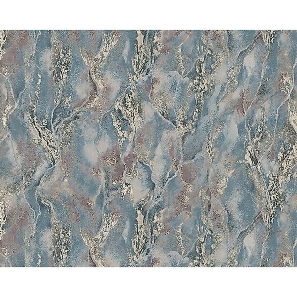 EDEM 421ST27 Grafik Tapete Spachteloptik Metallic Tauben-Blau Silber 1,06 m günstig online kaufen