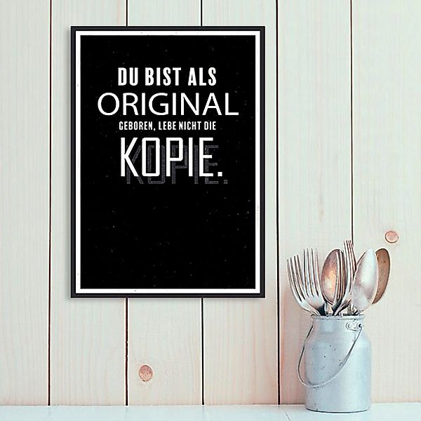 queence Metallbild "Kopie", Schriftzüge, (1 St.), Stahlschilder günstig online kaufen