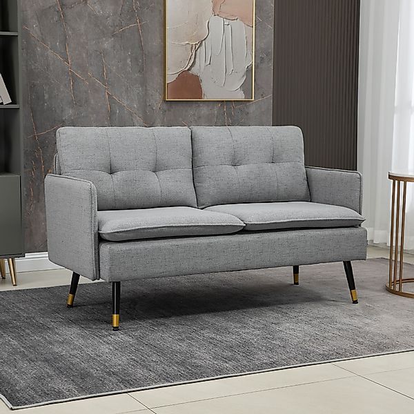 HOMCOM 2-Sitzer Couch mit Dickem Kissen, günstig online kaufen