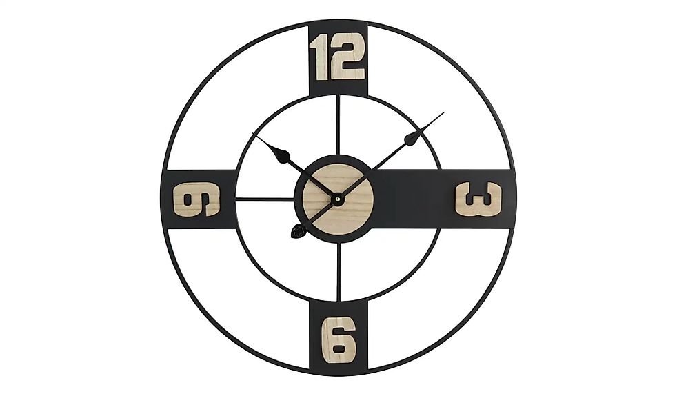 Wanduhr   ¦ schwarz ¦ Metall,MDF ¦ Maße (cm): B: 60 H: 60 T: 5.0 Accessoire günstig online kaufen