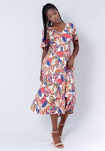 YC Fashion & Style Sommerkleid mit Rückenausschnitt und lebendigem Muster A günstig online kaufen