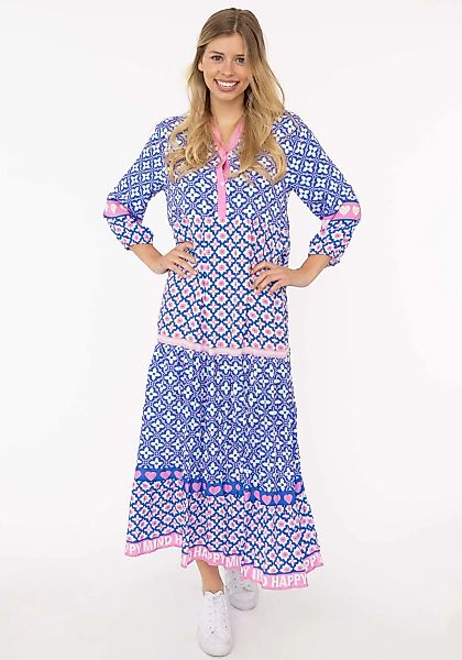 Zwillingsherz Maxikleid ""Dreams"", mit Mustermix, Knopfleiste und 3/4 Arm günstig online kaufen