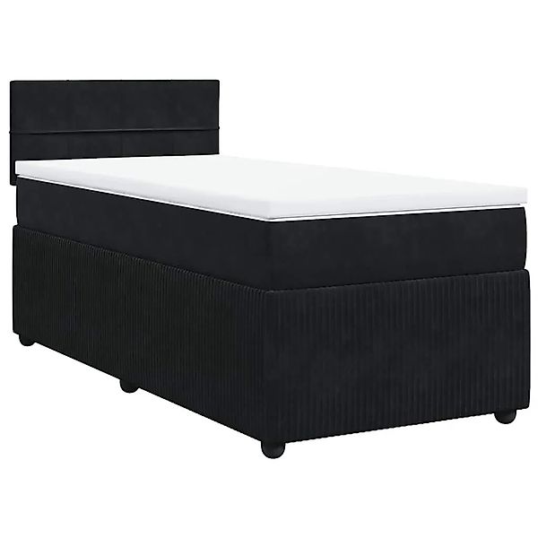 vidaXL Boxspringbett mit Matratze Schwarz 100x200 cm Samt 3287664 günstig online kaufen