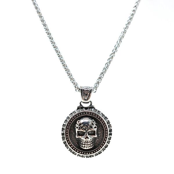 DALMARO Edelstahlkette Lederkette Edelstahl 316 SKULL günstig online kaufen
