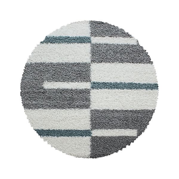 Carpettex Hochflor-Teppich Kariert Design, Rund, Höhe: günstig online kaufen