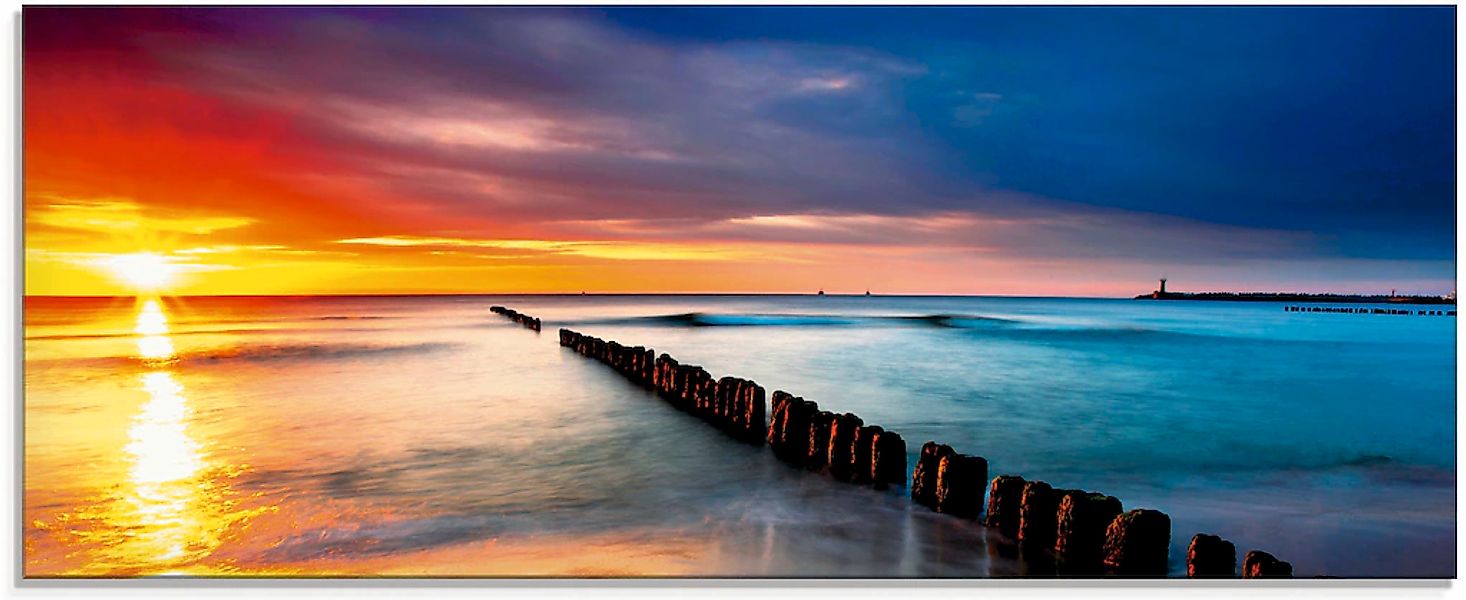 Artland Glasbild "Ostsee mit schönem Sonnenaufgang" Strand 1 Stk. tlg. in v günstig online kaufen