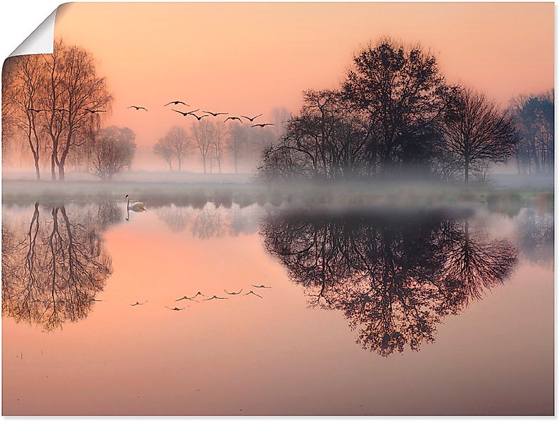 Artland Wandbild "Früh morgens am See....", Gewässer, (1 St.), als Leinwand günstig online kaufen