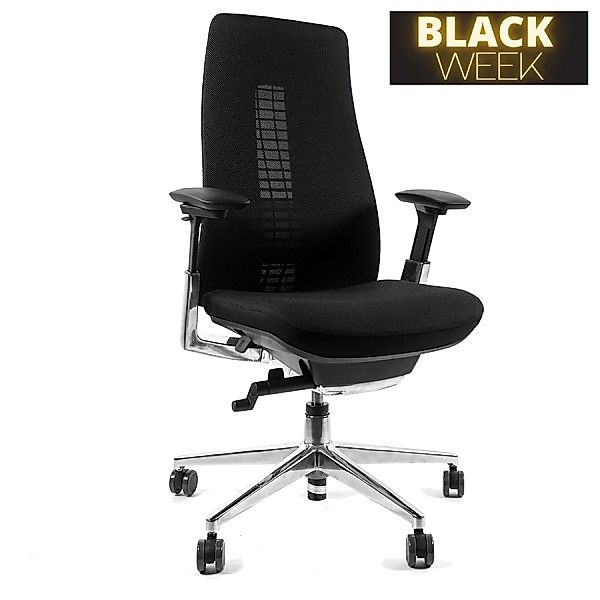 HAWORTH Fern Bürostuhl | Bis 150 kg | Netzrücken | Schwarz | Fußkreuz Alu p günstig online kaufen