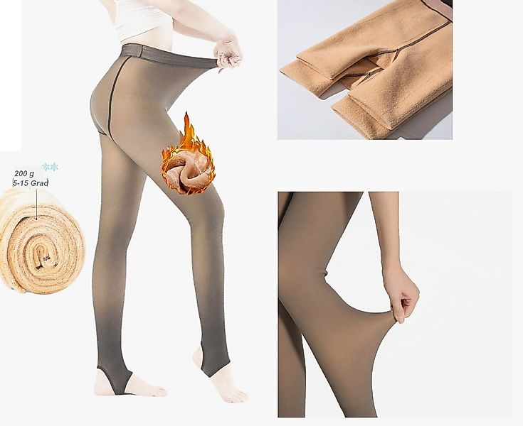 Rungassi Leggings HEAT BOOSTER Damen Fleece Winter Thermo Leggings Mokka 73 günstig online kaufen