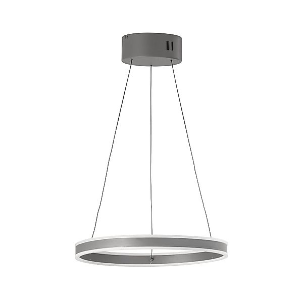 LED-Hängelampe Silvio, Ø 50 cm, sandgrau, Metall, CCT, günstig online kaufen