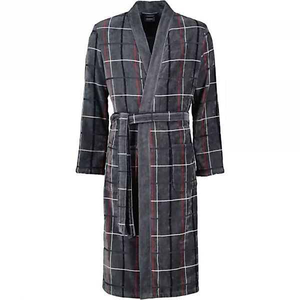 Cawö Herren Bademantel Kimono 4853 - Farbe: anthrazit-rot - 79 - S günstig online kaufen