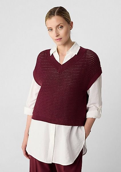 comma Funktionsjacke Strickpullover Verkürzter Strickpullunder mit Rückensc günstig online kaufen
