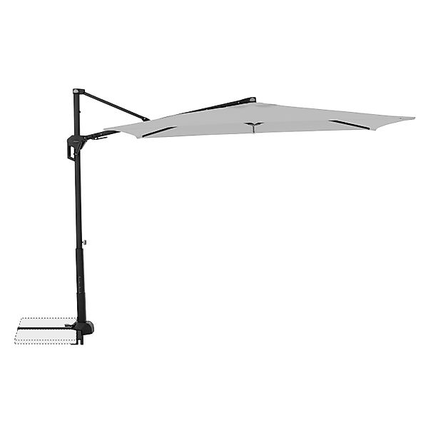 Doppler Ampelschirm 245 cmx 135 cm Hellgrau mit Dreh- & Neigungsfunktion günstig online kaufen