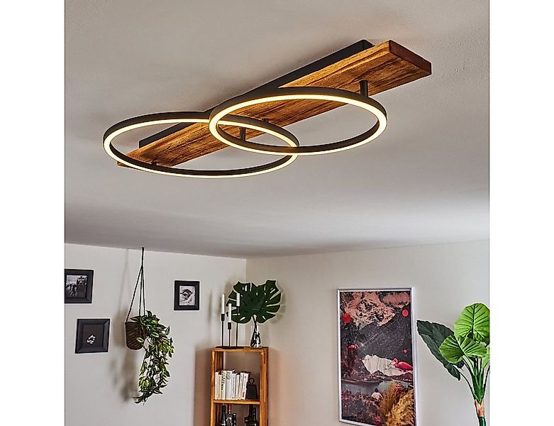 hofstein Deckenleuchte Moderne LED Decken Lampen Holz Ess Wohn Schlaf Zimme günstig online kaufen