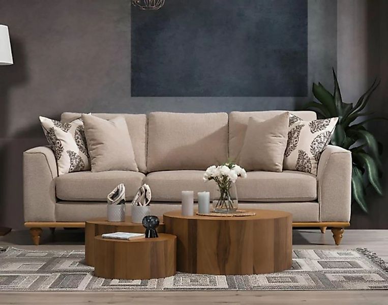 JVmoebel 3-Sitzer Design Sofa Dreisitzer Wohnzimmer Modern Möbel Luxus Beig günstig online kaufen