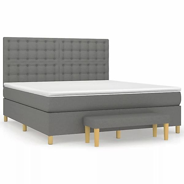 vidaXL Boxspringbett mit Matratze Dunkelgrau 180x200 cm Stoff1359060 günstig online kaufen