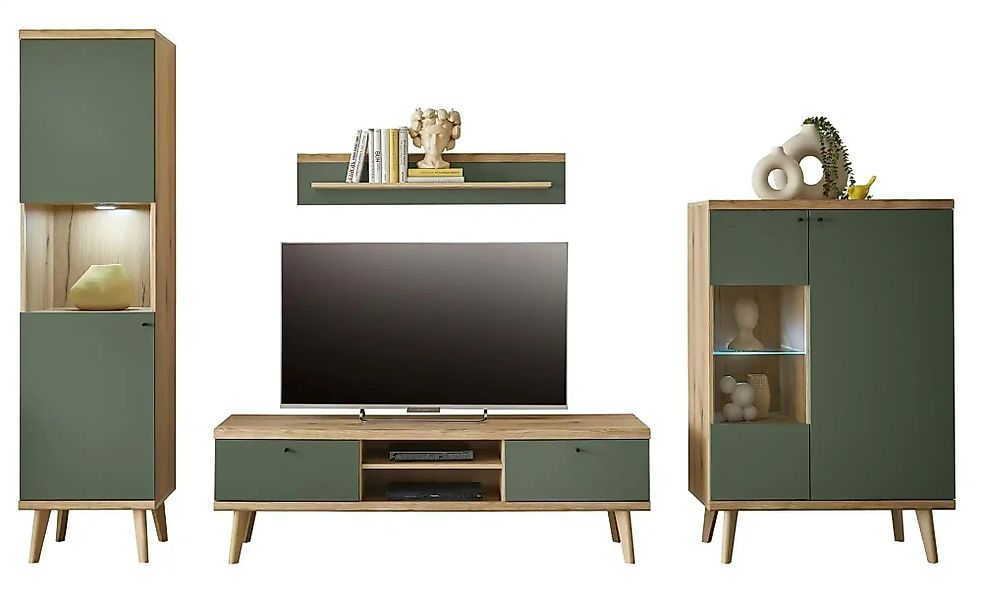 INOSIGN Wohnwand "MAVAS" Set, 4 Stk. tlg. in moderner Trendfarbe, Griffe au günstig online kaufen
