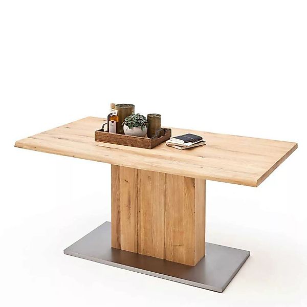 Esszimmertisch aus Balkeneiche Baumkante günstig online kaufen