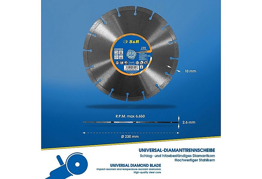 S&R Diamanttrennscheibe Professional, Diamant-Trennscheibe zum Trennen von günstig online kaufen