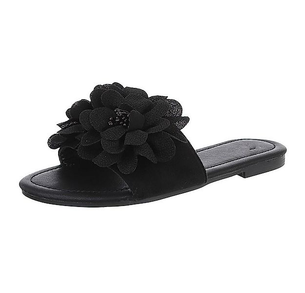 Ital-Design Modische Sandalen mit Blumenakzent, ideal für Sommer Pantolette günstig online kaufen