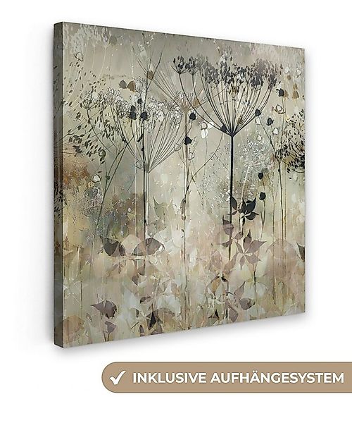 OneMillionCanvasses® Leinwandbild Blumen - Grau - Natur - Kunst, Fotodruck günstig online kaufen