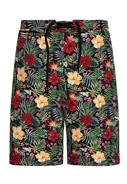 KingKerosin Badeshorts Hibiscus im tropischen Allover-Print günstig online kaufen