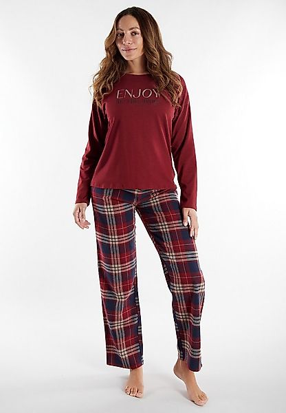 TOM TAILOR Schlafanzug Xanthi Rundhalsausschnitt, Hose kariert, langärmelig günstig online kaufen