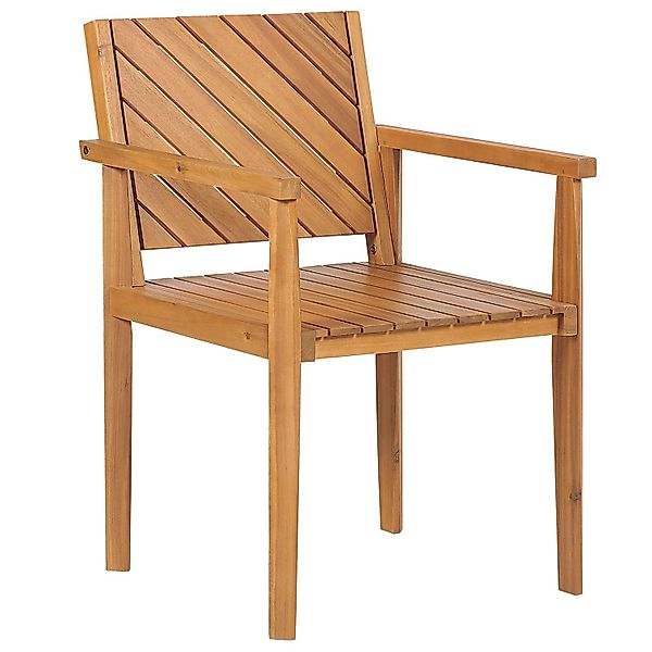Beliani Gartenstuhl Heller Holzfarbton 40x55x82 günstig online kaufen
