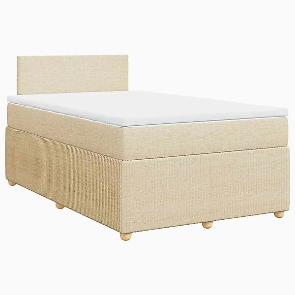 vidaXL Boxspringbett mit Matratze Creme 120x200 cm Stoff 3287421 günstig online kaufen