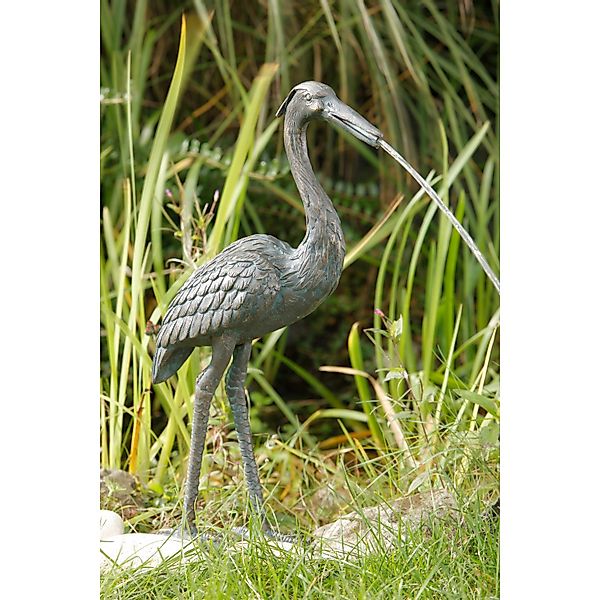 Teichfigur Wasserspeier Reiher Bronze HxBxT 49 x 10 x 25 cm günstig online kaufen