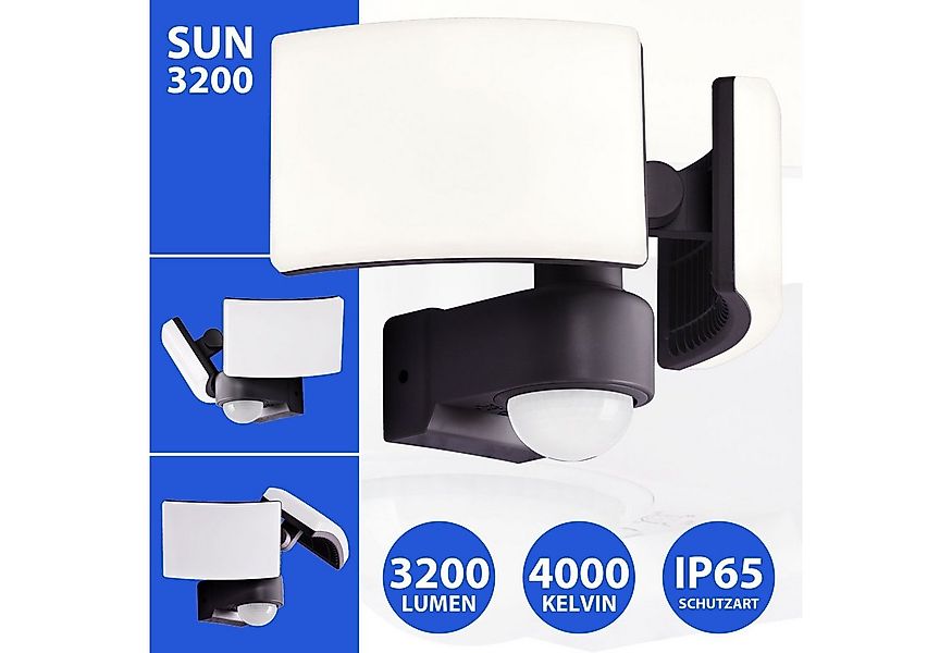 Maxkomfort LED Flutlichtstrahler SUN3200, LED fest integriert, 4000K, Neutr günstig online kaufen