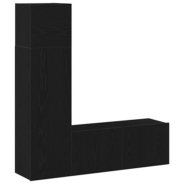 vidaXL TV-Schrank-Set 3-Tlg Schwarz Eichen-Optik 130,5 x 30 x 140 cm 333305 günstig online kaufen