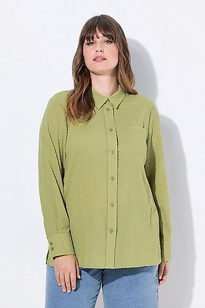 Ulla Popken Longbluse Bluse Punkte Hemdkragen Langarm Biobaumwolle günstig online kaufen